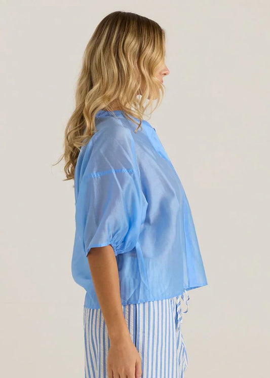 Sass Wilder Seam Blouse - Cornflower Blue