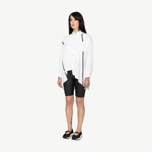 Bone & Arrow Idris Shirt - White + Black Trim