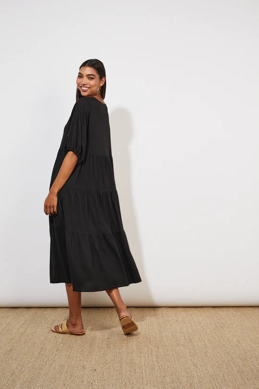 Haven Tanna Tiered Maxi Dress Jet