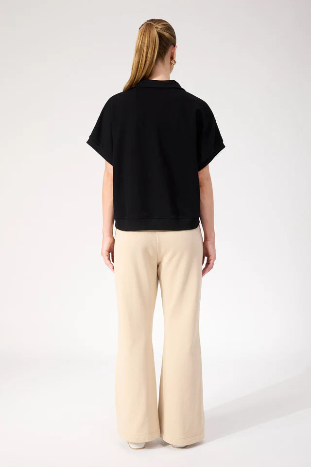 Haven Boston Crop Sweat Top - Black