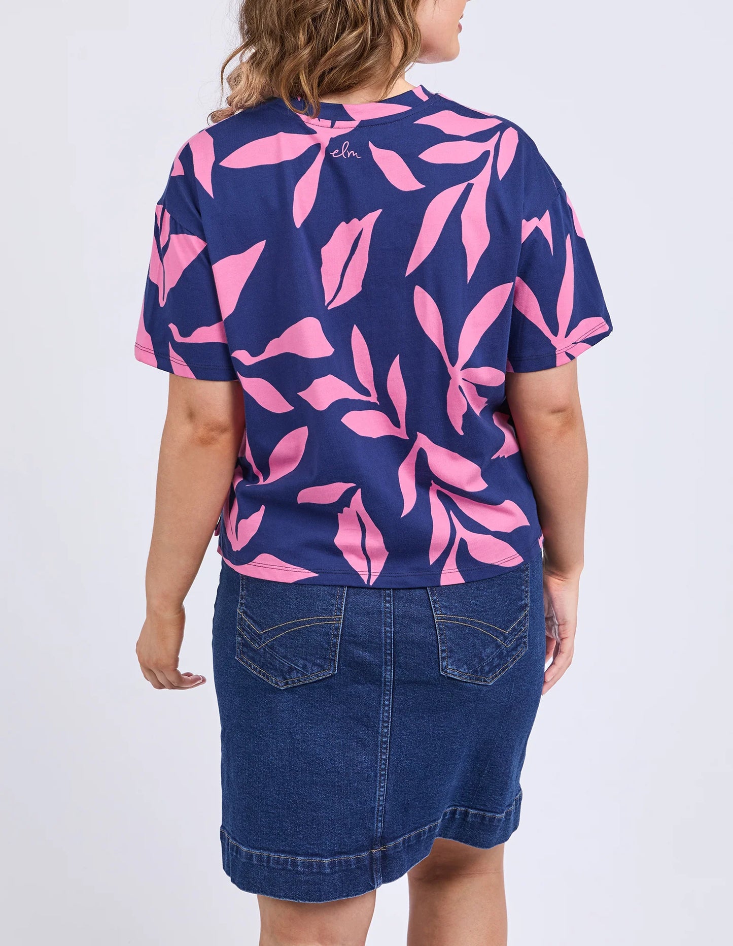 Elm Mimosa Tee - Blue Depth Yardage Print