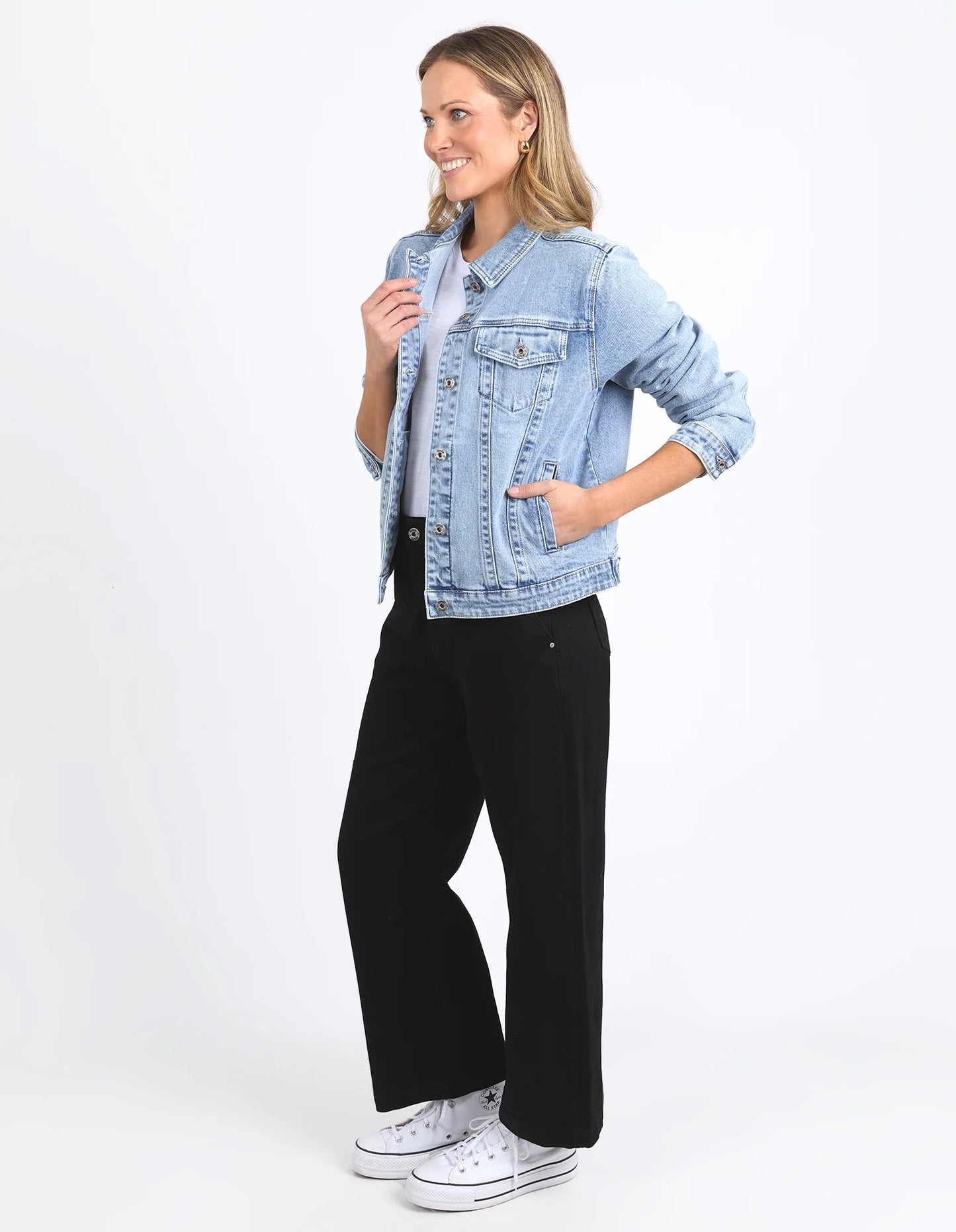 Elm Becca Denim Jacket - Light Blue Wash
