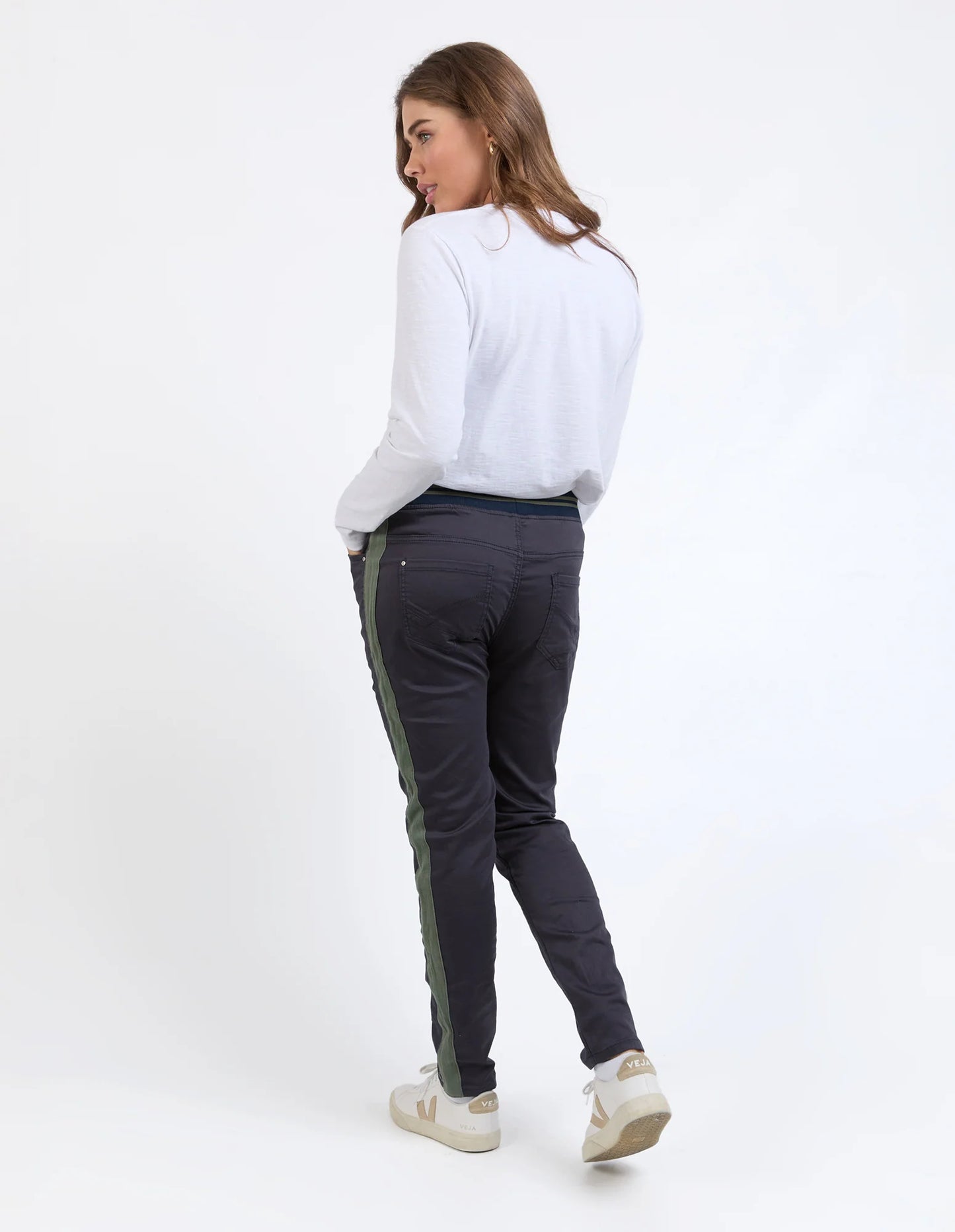 Elm Margo Jogger with Side Tape - Navy with Khaki