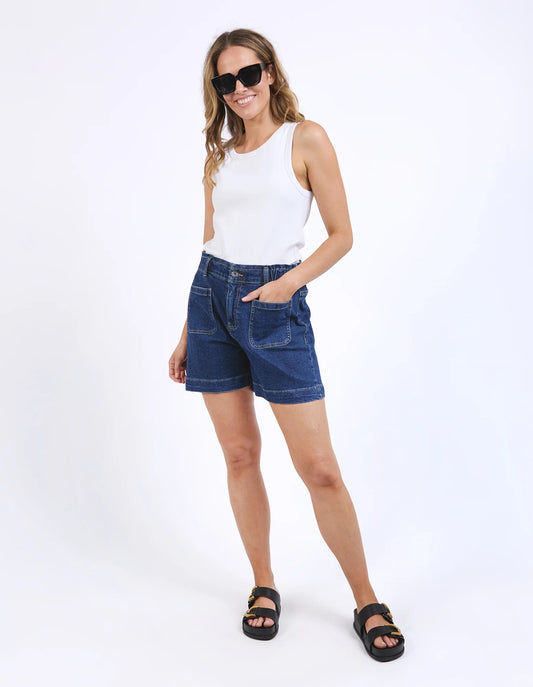 Elm Lennox Denim Short - Dark Blue Wash