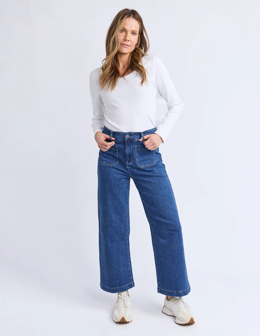 Elm Alyssa Front Pocket Jean - Mid Blue Wash
