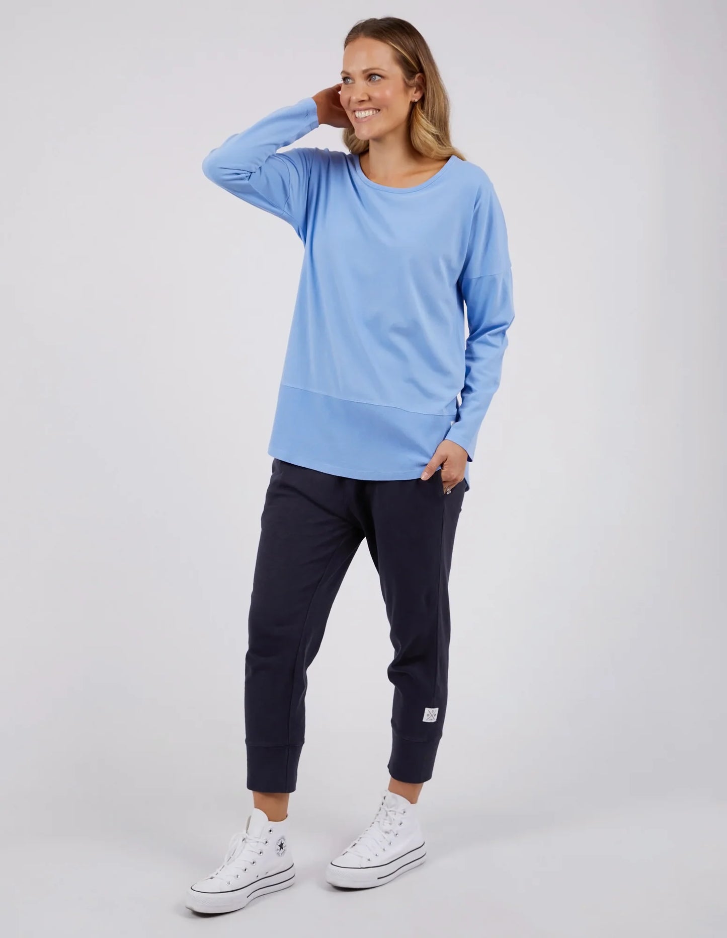 Elm Rib L/S Tee Hydrangea