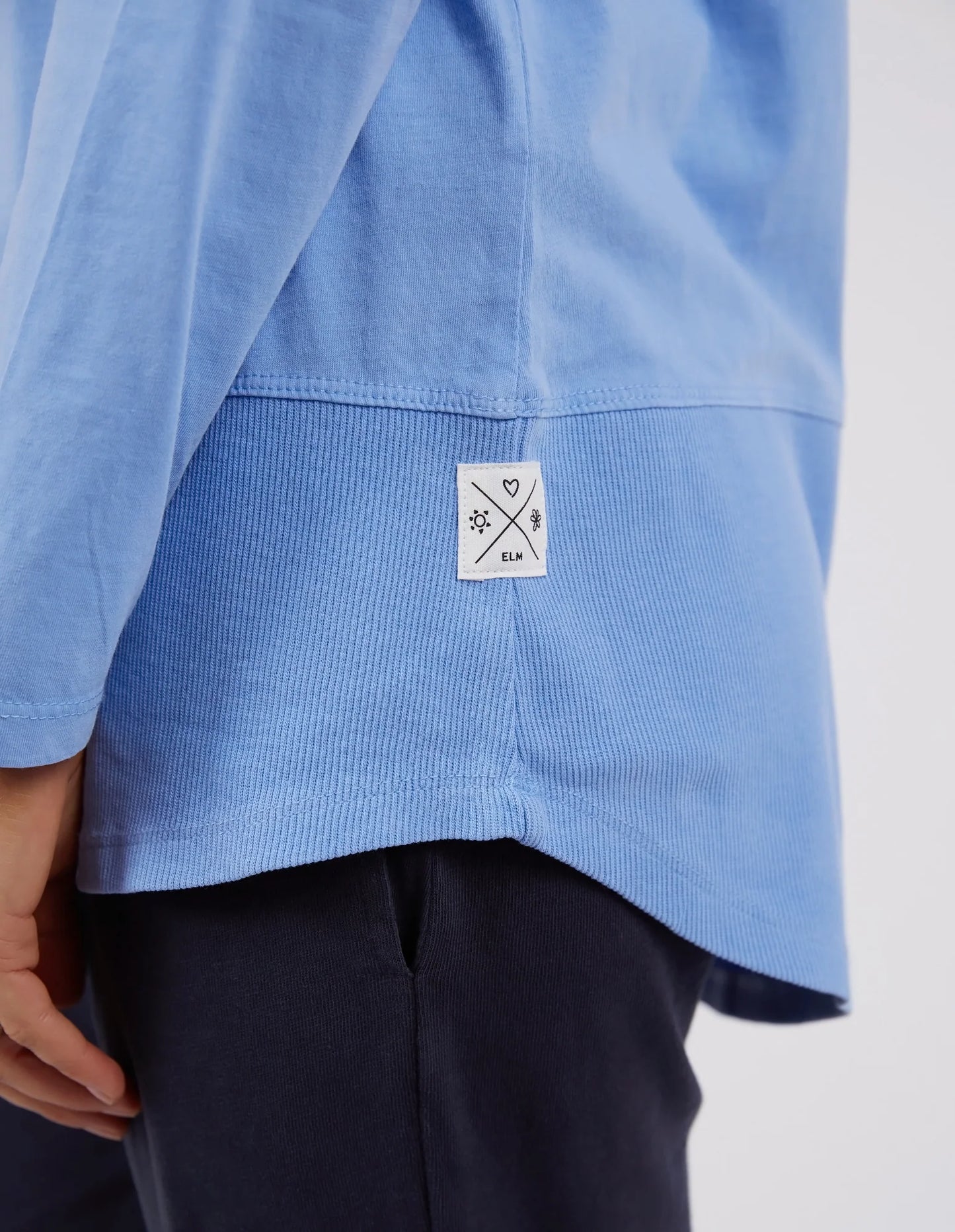 Elm Rib L/S Tee Hydrangea