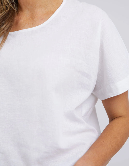 Elm Curtis Woven S/S Tee - White