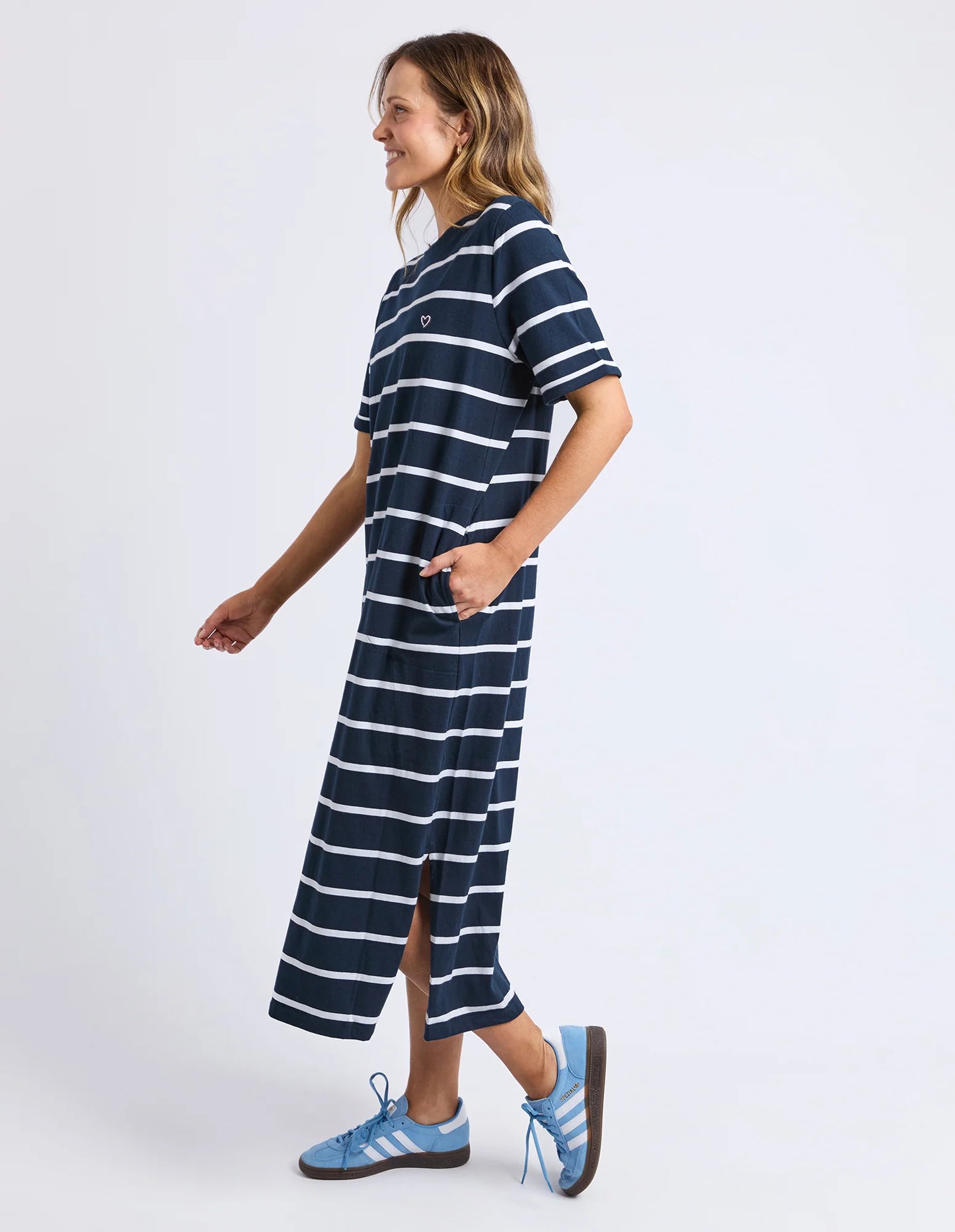 Elm Halli Dress - Navy & White Stripe