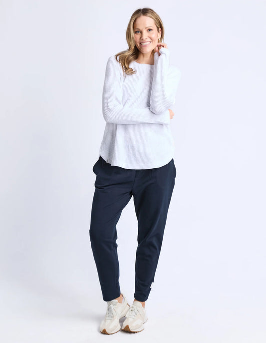 Elm Veronica Rib L/S Tee - White