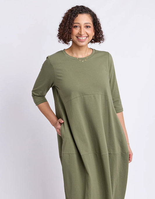 Elm Diana Dress 3/4 Sleeve - Clover