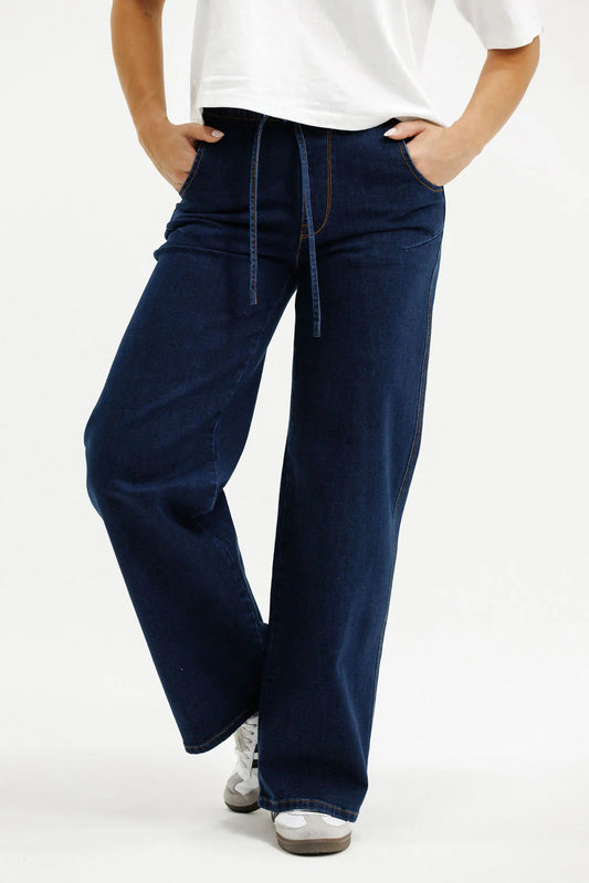 Homelee Palazzo Jeans - Indigo Wash