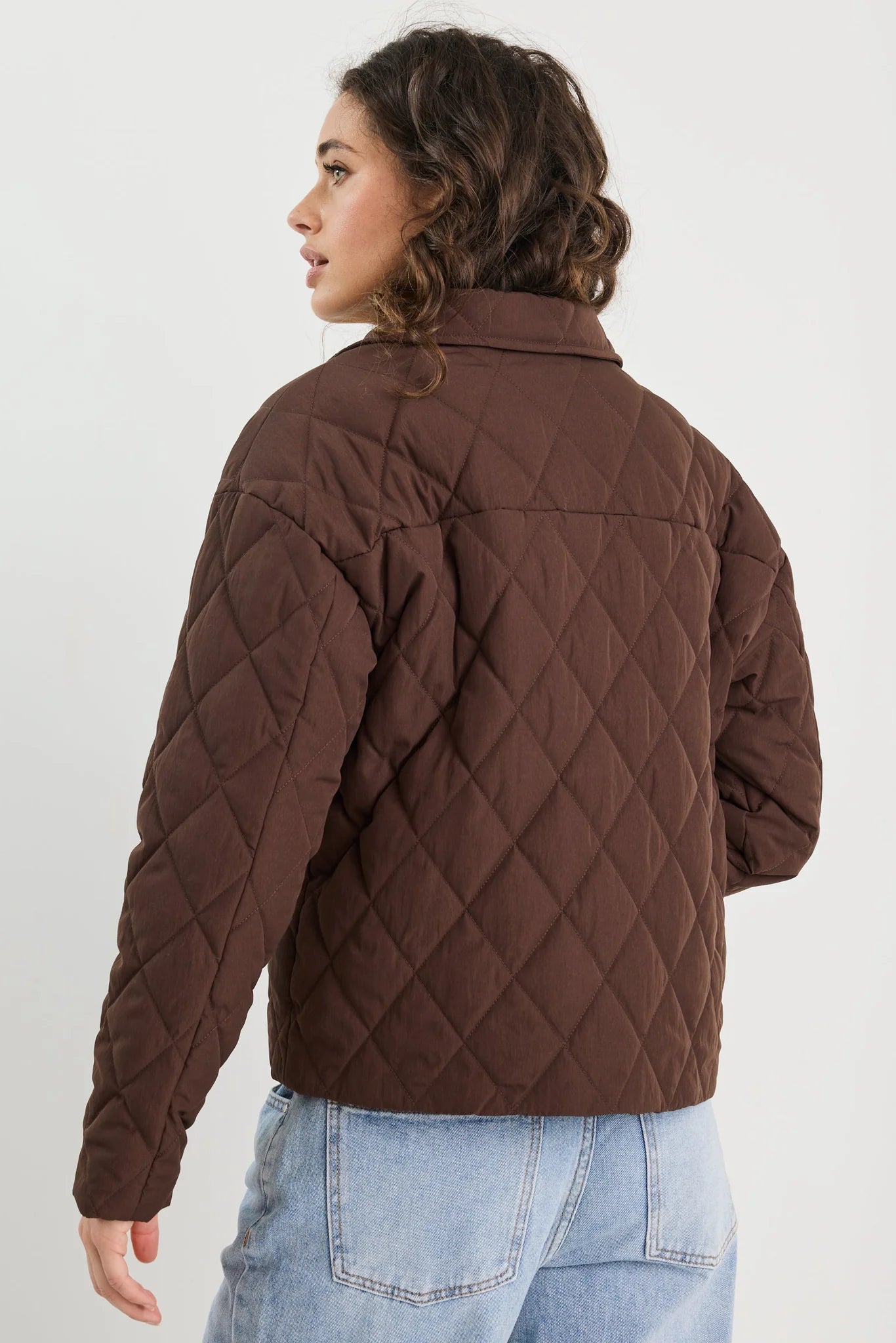 Among the Brave Absolute Collared Quilted Jacket - Chocolate