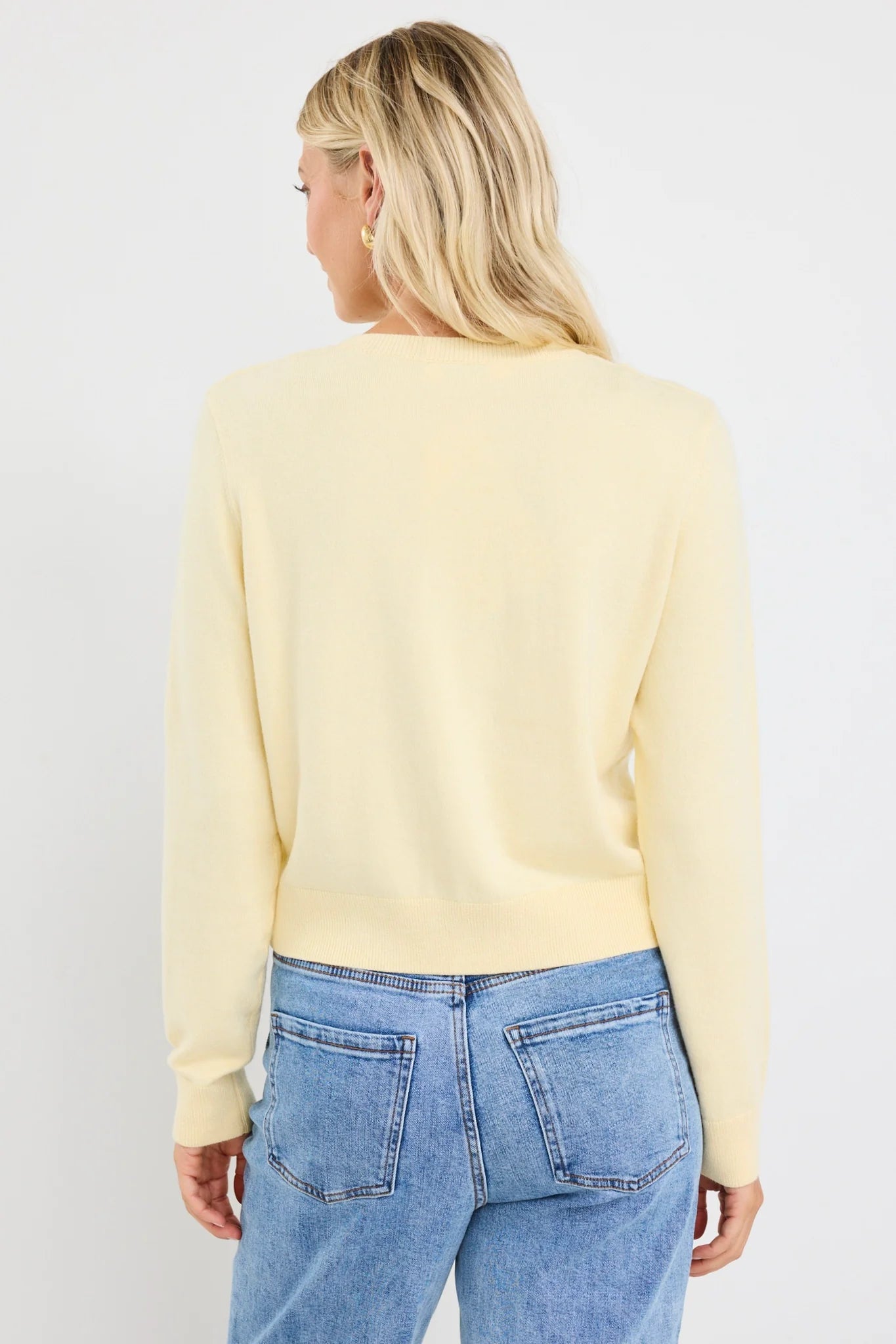 Stories be Told Allegiance Crewneck Cardigan - Lemon