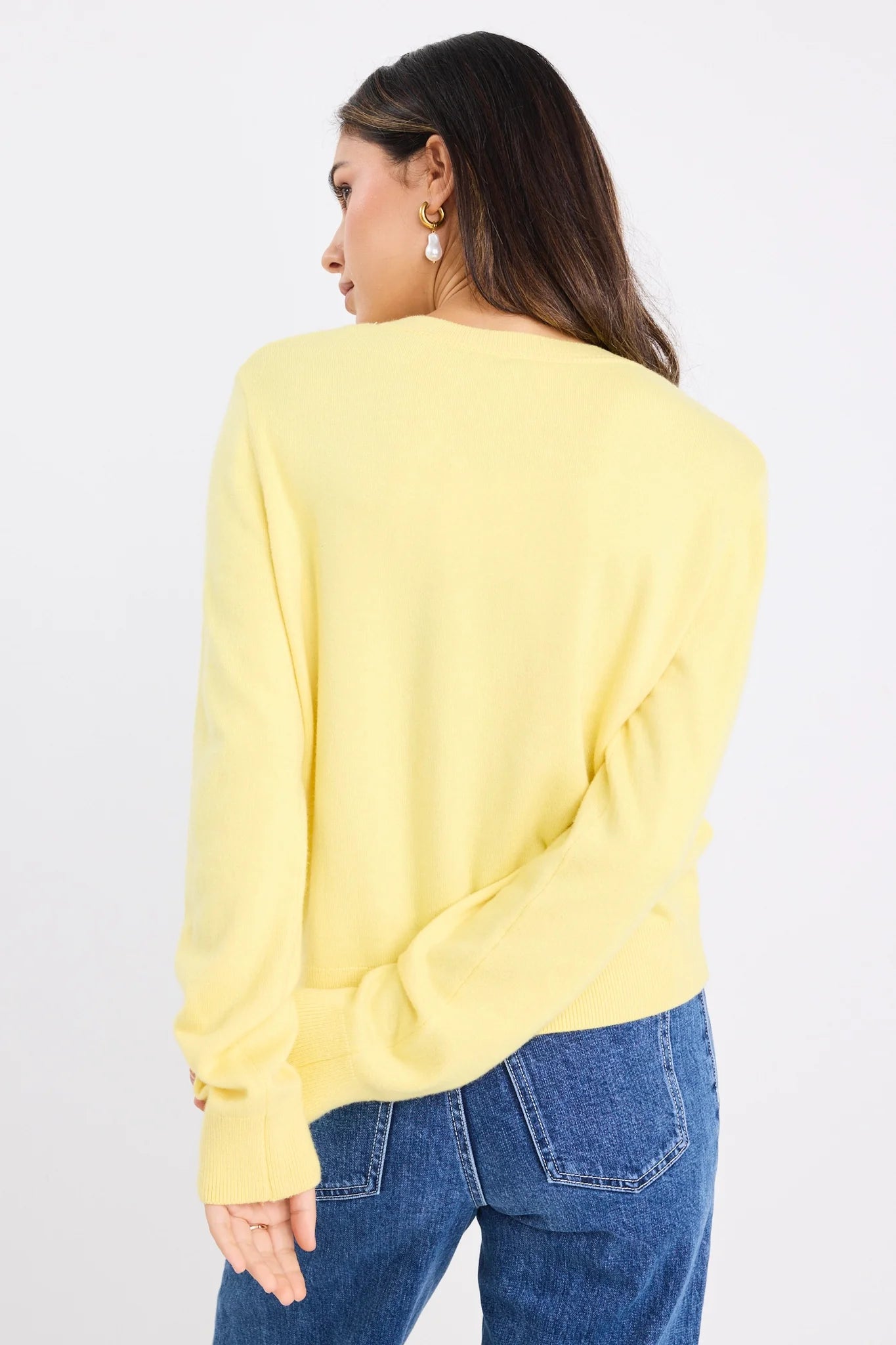 Stories be Told Autograph Soft Wool Blend Crewneck Cardigan - Lemon