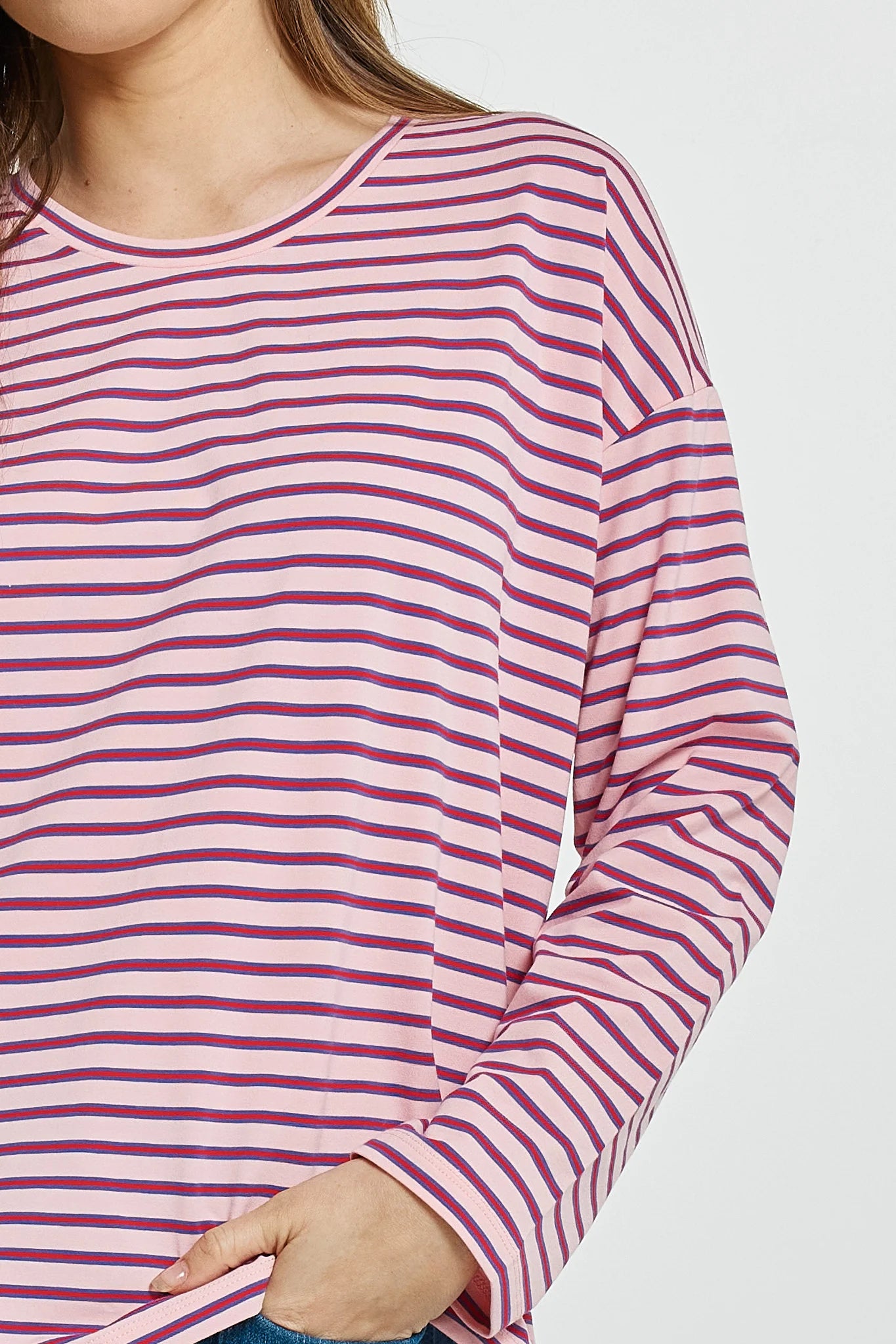Betty Basics Vienna Tee - Pink/Purple/Red Stripe