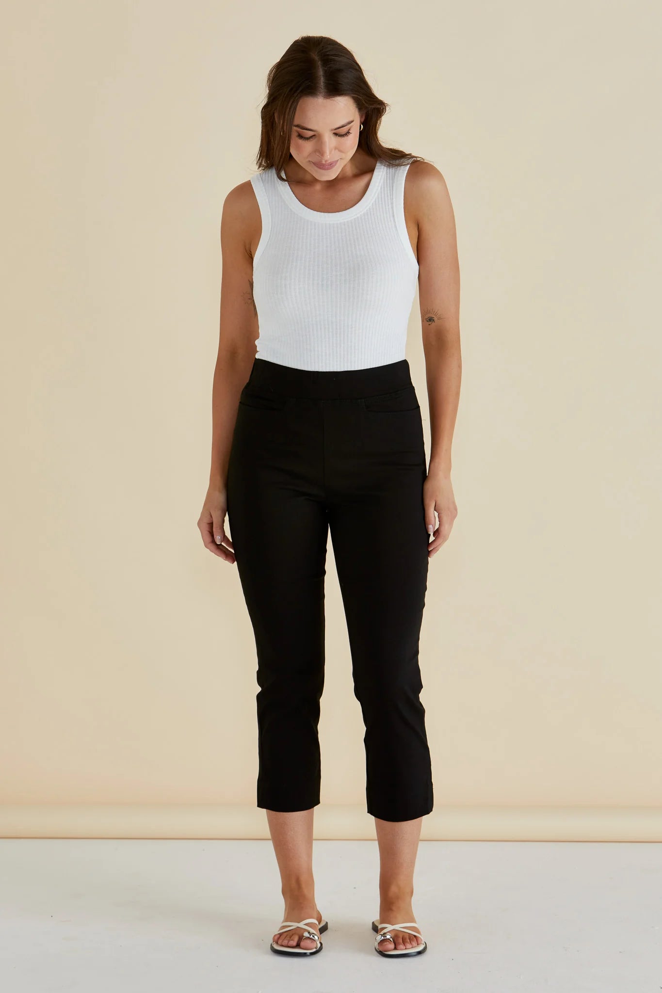 Betty Basics Crop Bengaline Pant - Black