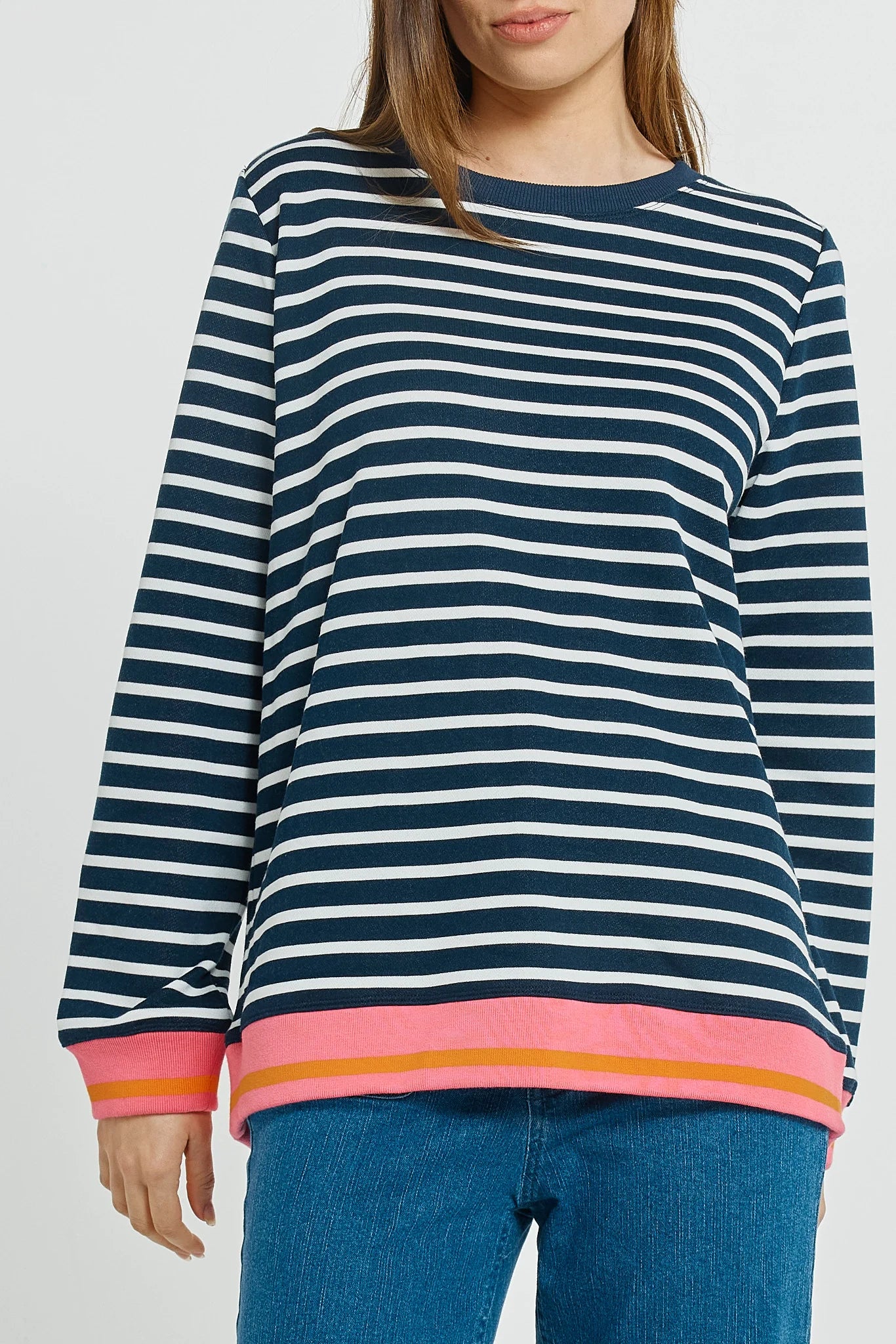 Betty Basics Tyra Sweat - Navy/White Stripe