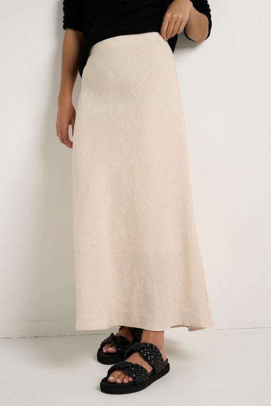 Re:Union Bliss Line Bias Midi Skirt - Natural