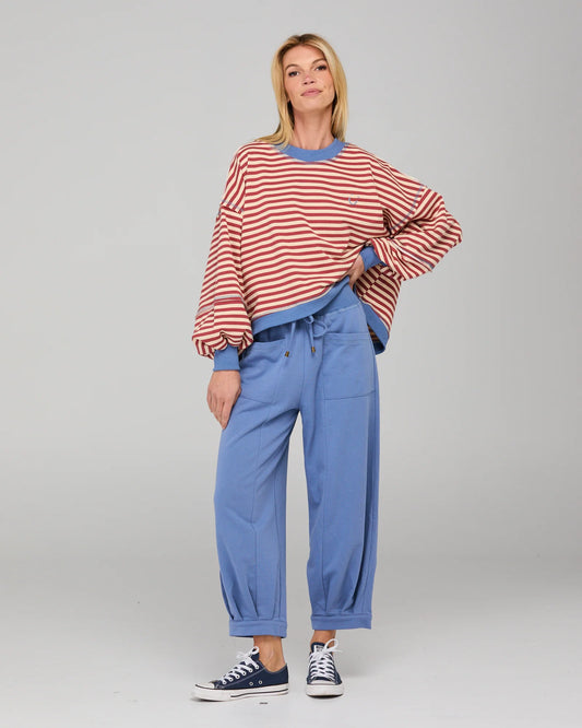 Boom Shankar Guru Sweater - Washed Marooon Stripe
