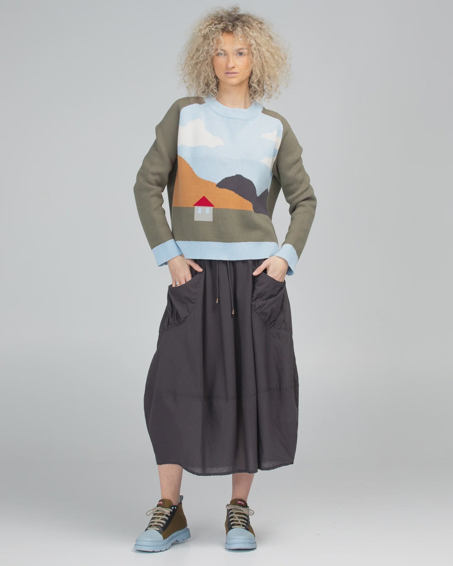 Boom Shankar Winter Guru Skirt - Slate