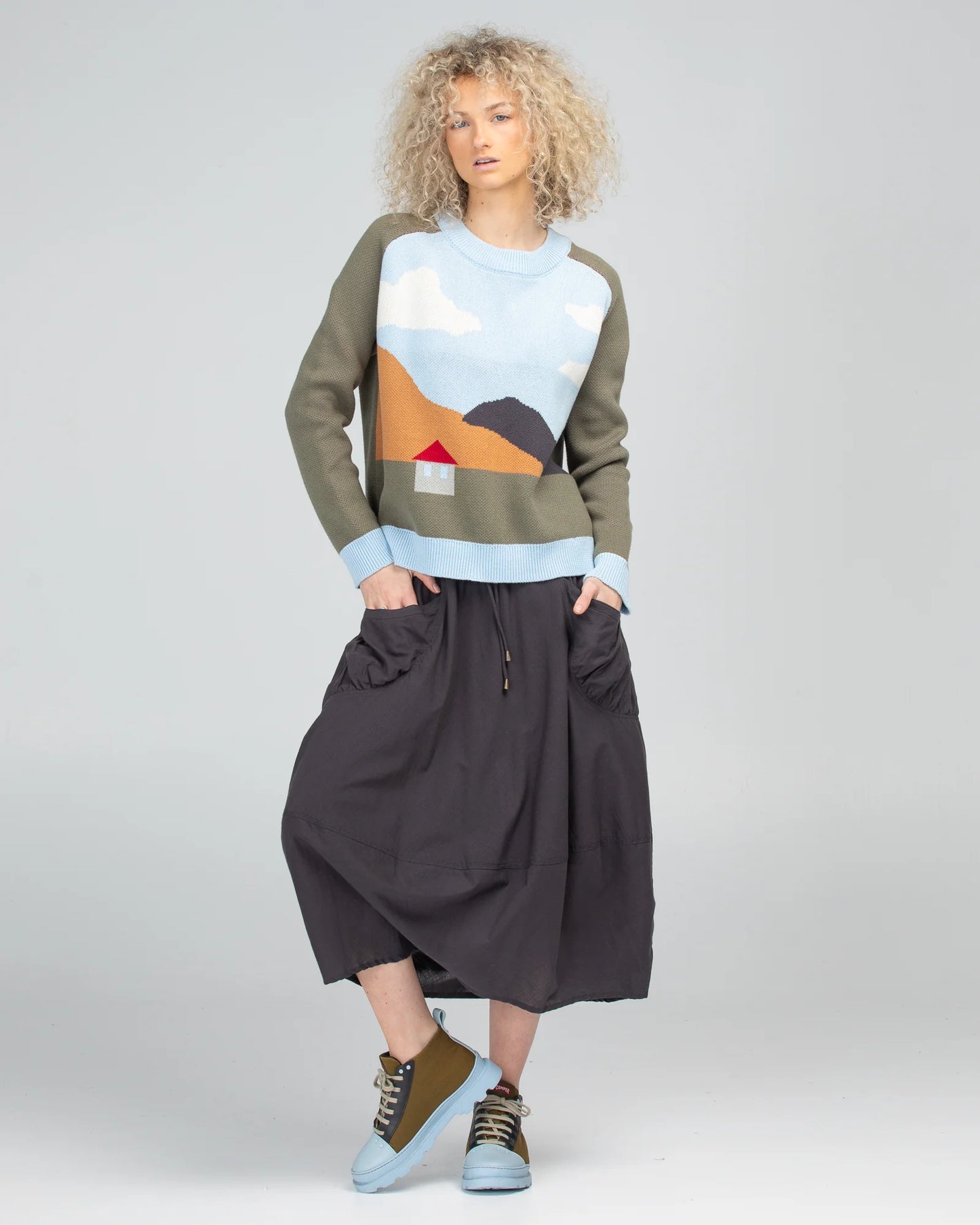 Boom Shankar Winter Guru Skirt - Slate
