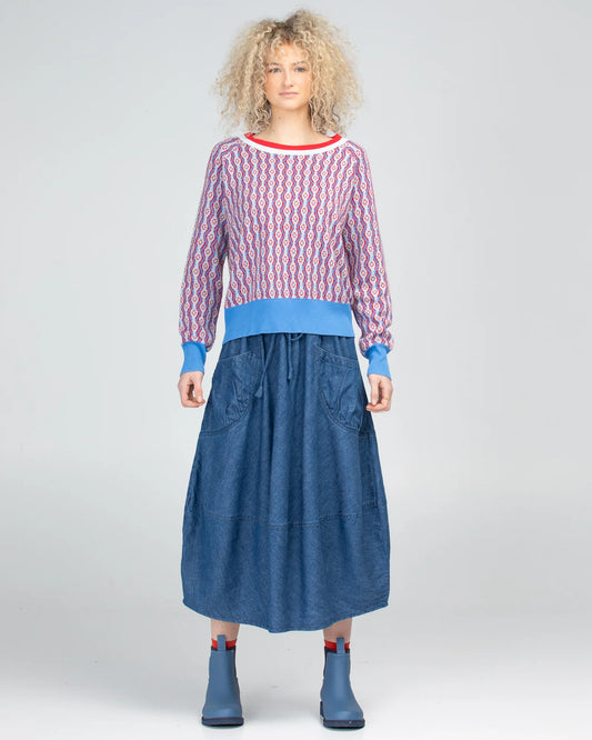 Boom Shankar Winter Guru Skirt - Mid Wash Denim