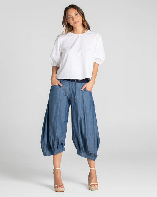 Boom Shankar Guru Basic Pants - Blue Chambray
