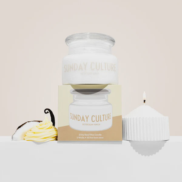 Sunday Culture Sand Wax Candle - Buttercream Vanilla