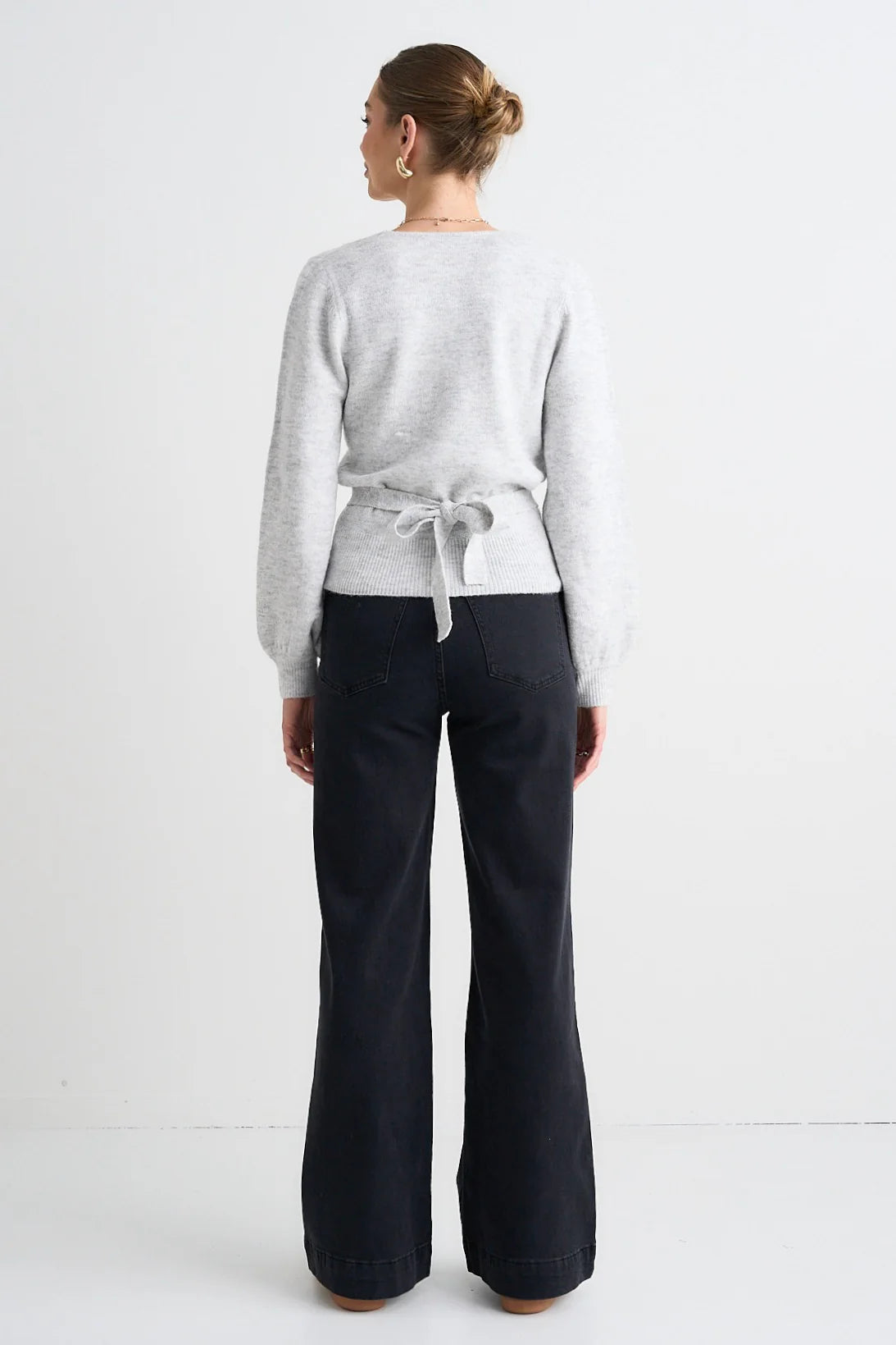 Among the Brave Zoey Black High Rise Wide Leg Pocket Jean Black