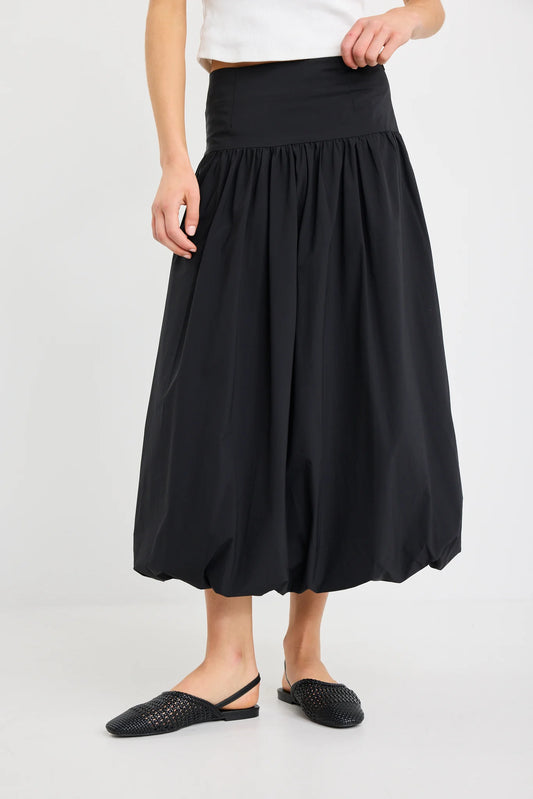 Stories be Told Intensity Bubble Midi Skirt - Black