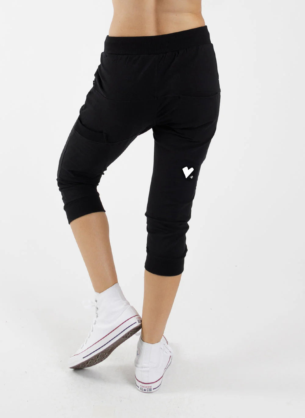 Federation Cut Trackies - With Love Black/White