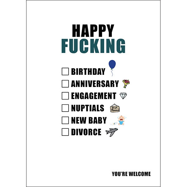 Defamations Card - Happy Fucking Occasion