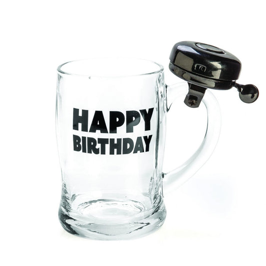 Carolina Happy Birthday Bell Glass Beer Mug