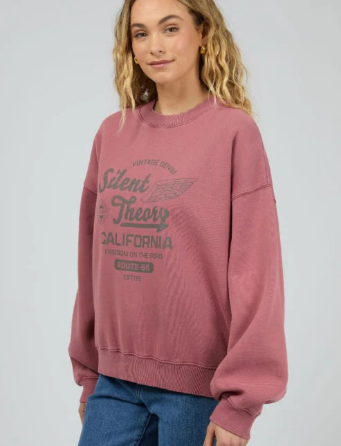 Silent Theory Vintage Denim Crew - Cherry