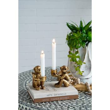 Le Monde Monkey Taper Candle Holder Tail Up
