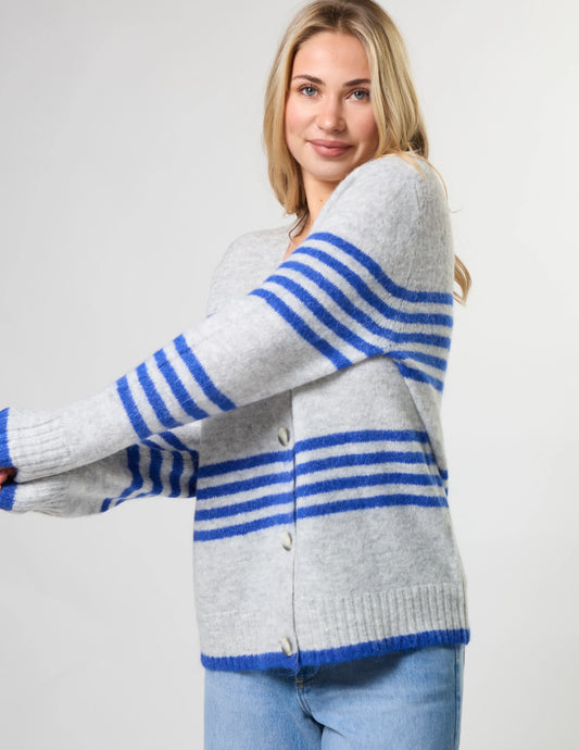 Stella + Gemma Stripe Cardigan - Salt Air