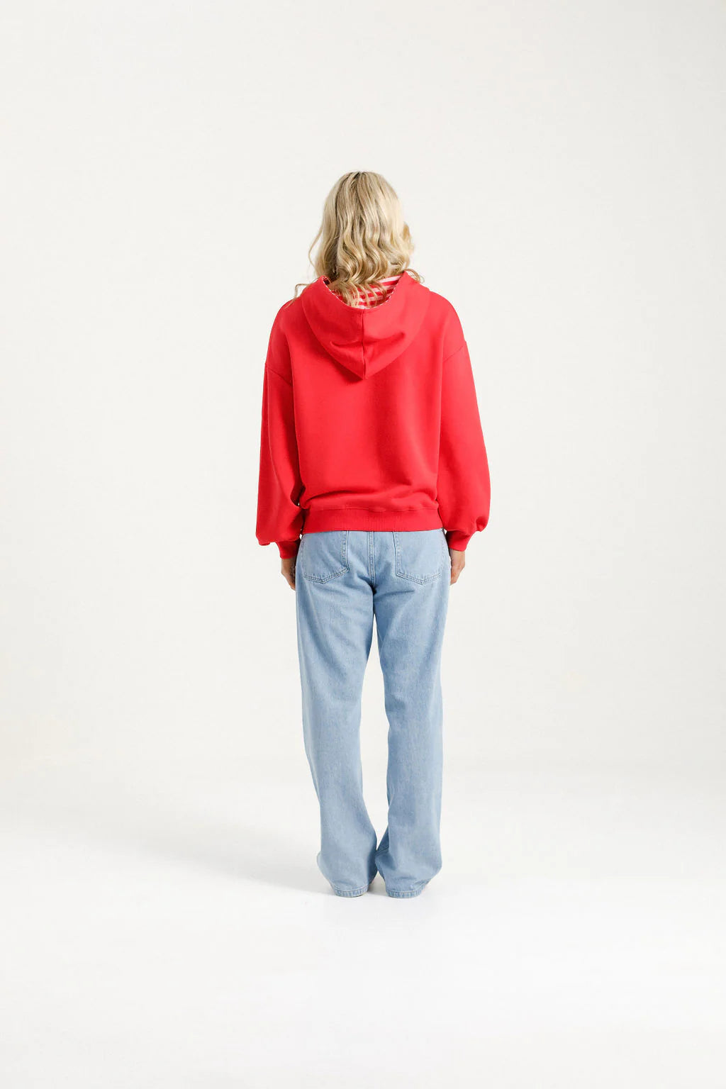 Homelee Alpine Elliot Hoodie - Ruby Red with Pink X