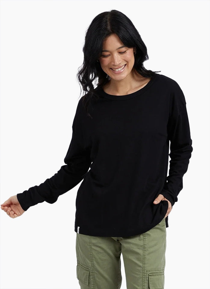 Elm Xanthe L/S Rib Tee Black
