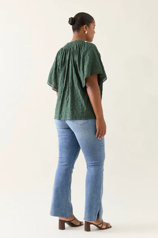 Isle of Mine Esther Shirred Top - Myrtle