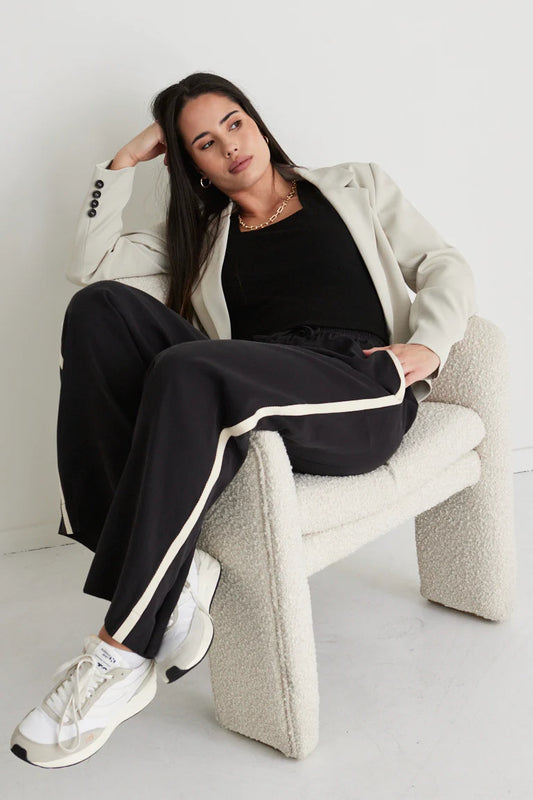 Stories be Told Townie Wide Leg Stripe Side Black