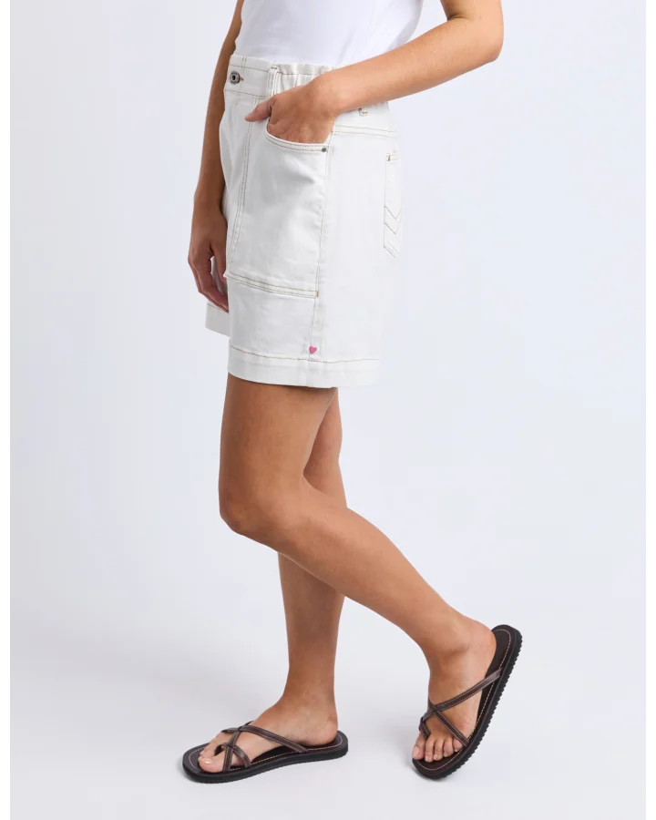 Elm Atlas Denim Short - Vintage White