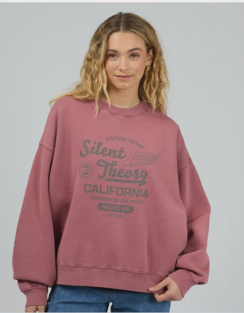 Silent Theory Vintage Denim Crew - Cherry