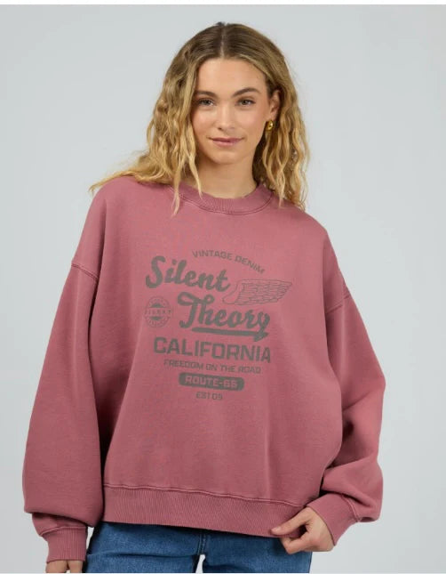 Silent Theory Vintage Denim Crew - Cherry