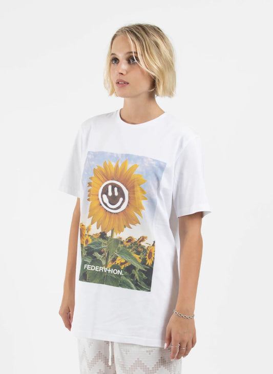 Federation Staple Tee Happy Sun - White