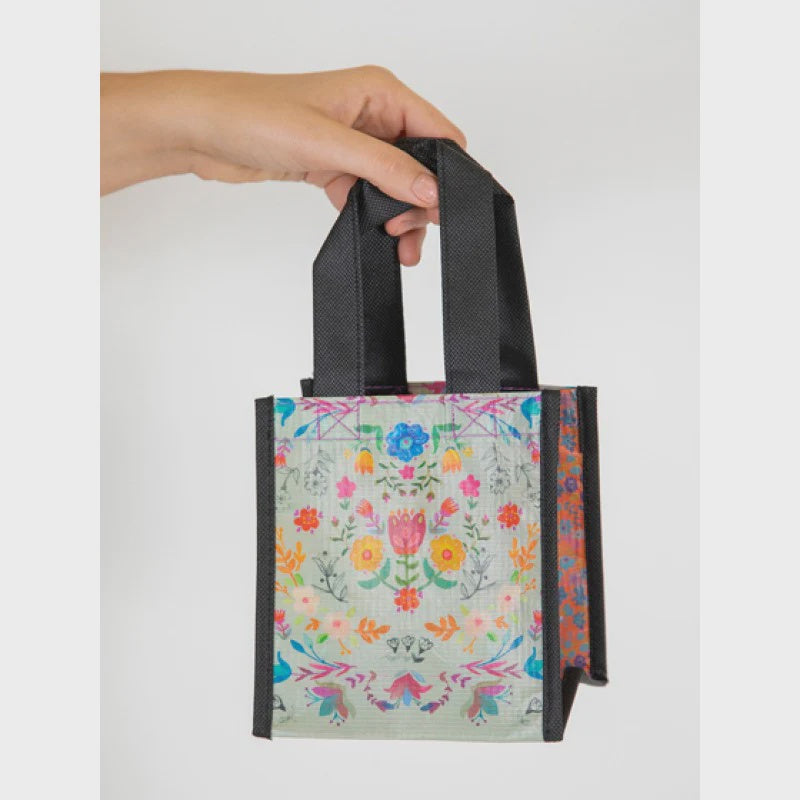 Artisanal Happy Bag - Grey Floral Small