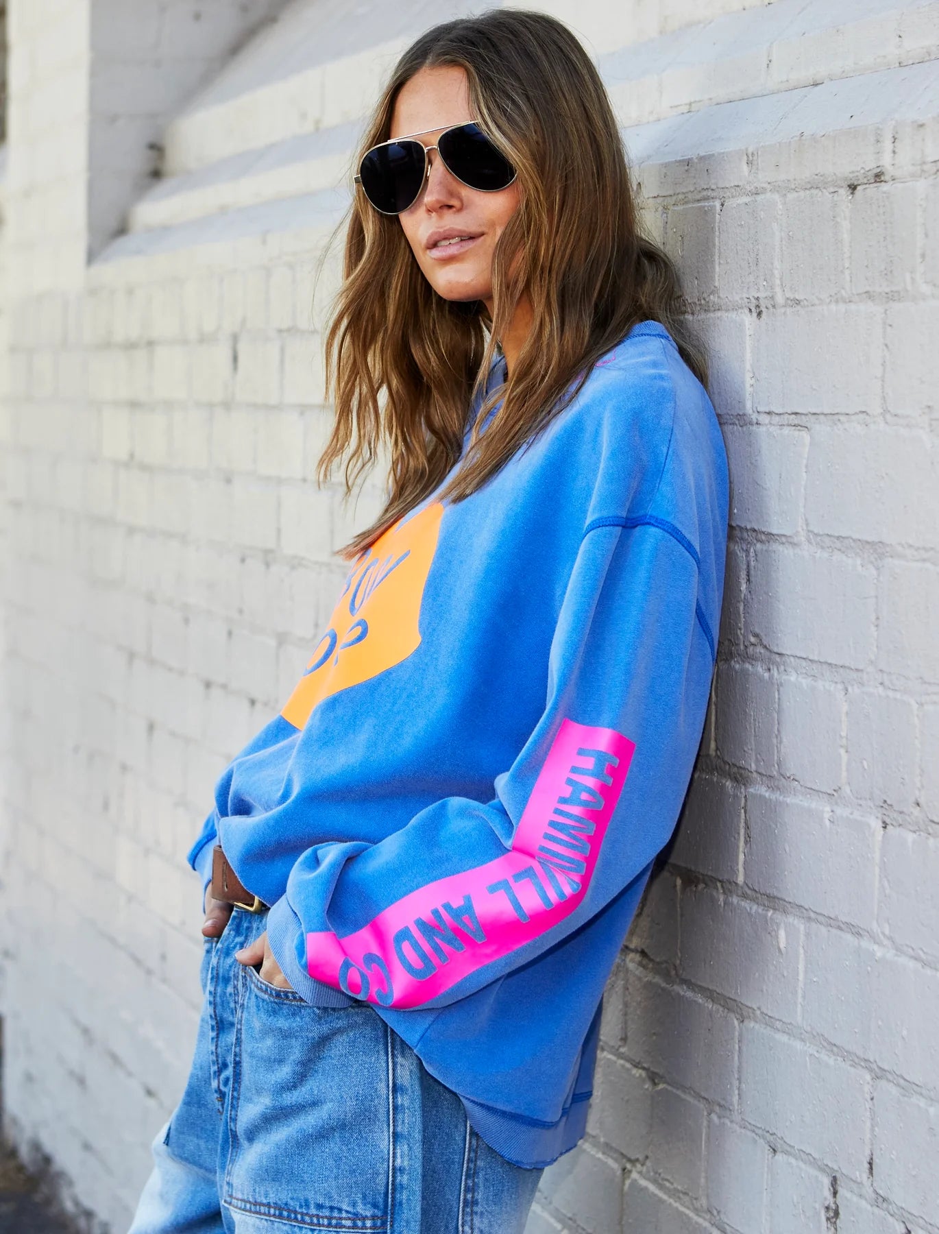 Hammill & Co Bon Jour Sweat - Ocean Blue