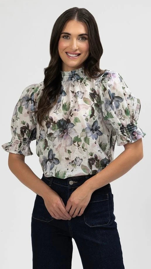 Seeking Lola Notting Hill Top S/S - Water Bloom