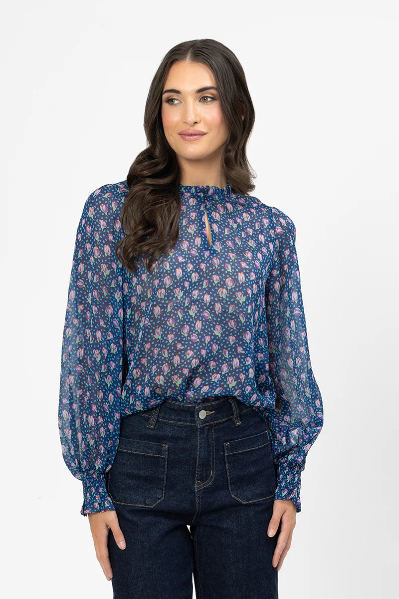 Leila + Luca Movement Blouse - Tulip Pop