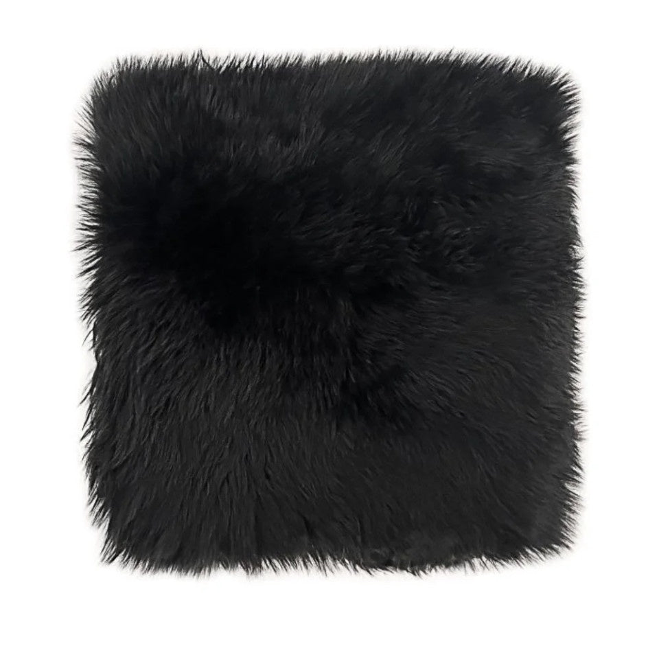 Fibre Longwool Sheepskin Seat Plate Square • Black